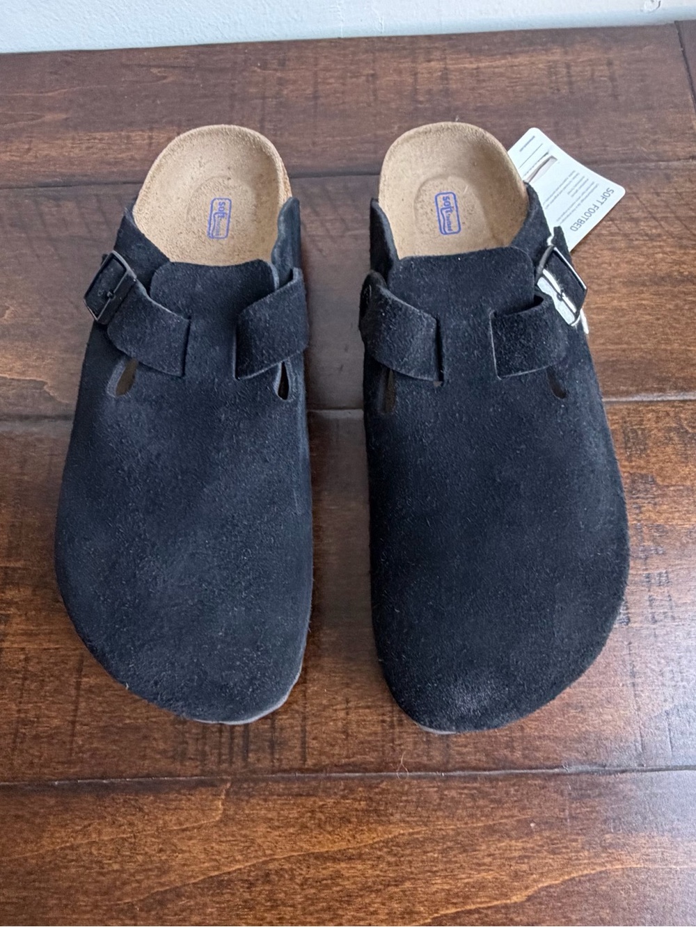 Birkenstock Boston Soft Footbed Black Suede Clogs Women’s Size EU 39